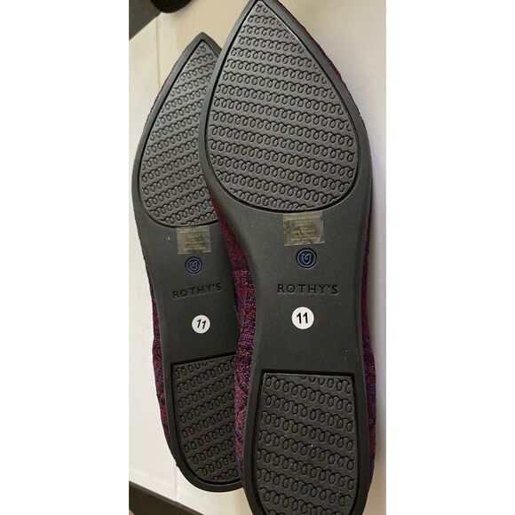 NEW Rothy's 2020 Limited Edition The Point Flats in Cranberry Plaid US Size 11W - Picture 4 of 4